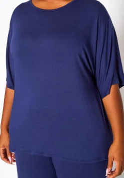 Plus Size Relaxed Fit Top & Flare Pants Set -Asoph Fashion Shop 2021006 002 5