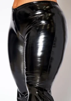 Plus Size PU Leather Low Rise Flare Pants -Asoph Fashion Shop 2021013 001 5