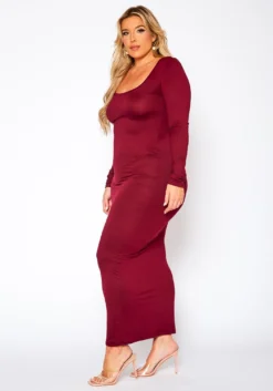 Plus Size Essential Long Sleeve Maxi Dress -Asoph Fashion Shop 2021014 002 3