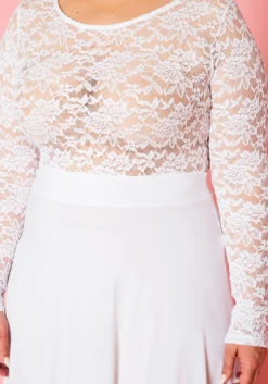 Plus Size Floral Lace High Low Flare Dress -Asoph Fashion Shop 2021016 001 6