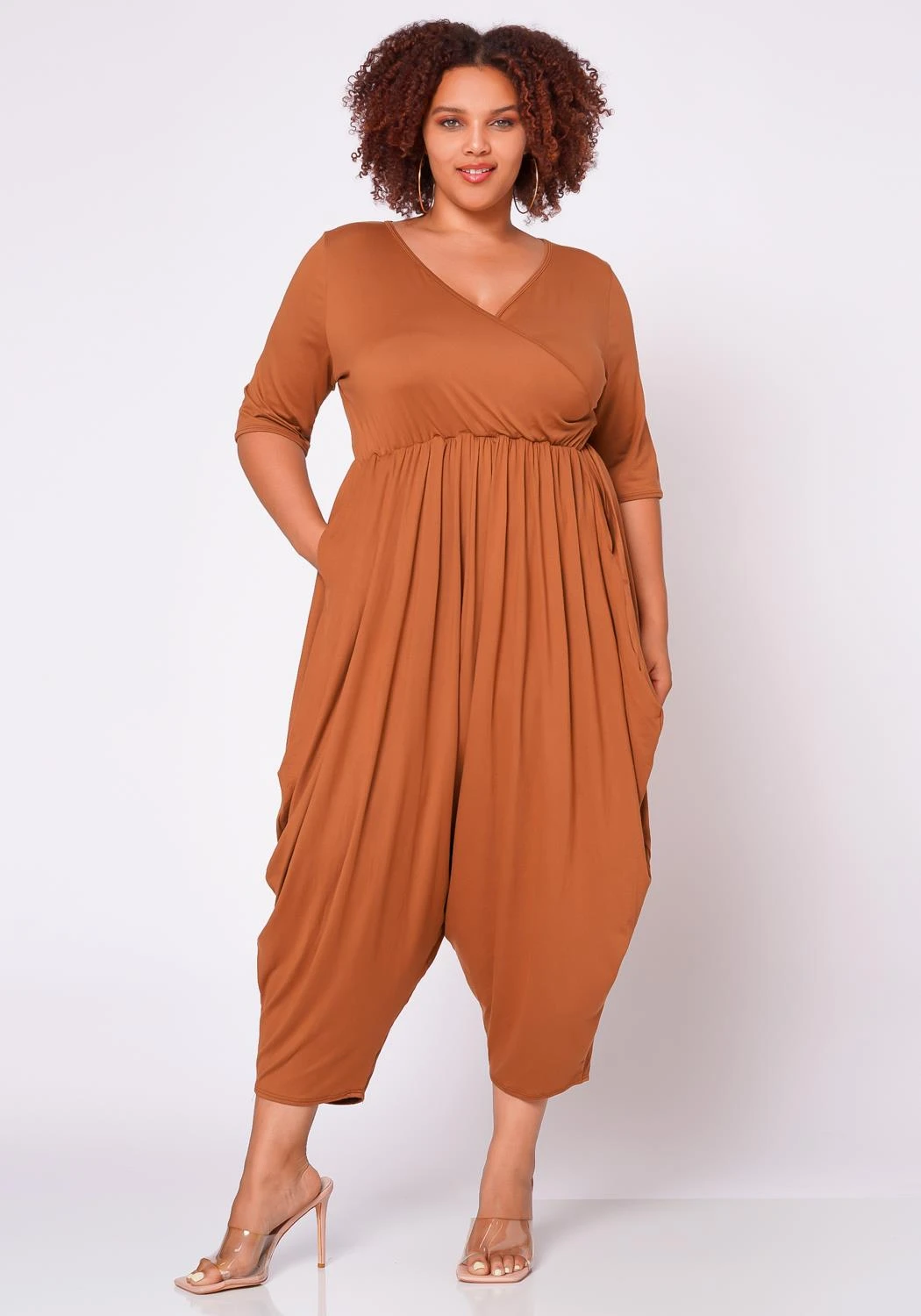 Plus Size Short Sleeve Harem Jumpsuit 1 Plus Size Short Sleeve Harem Jumpsuit