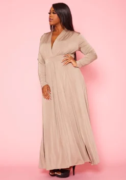 Plus Size Double Slit Flare Maxi Dress 7 Plus Size Double Slit Flare Maxi Dress -Asoph Fashion Shop 2021056 001 2