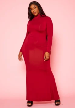 Plus Size Mermaid Flare Maxi Dress -Asoph Fashion Shop 2021068 002 2