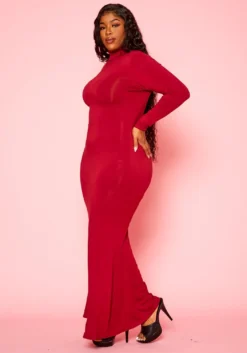 Plus Size Mermaid Flare Maxi Dress -Asoph Fashion Shop 2021068 002 3