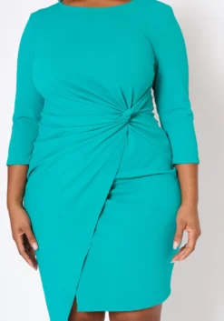 Plus Size Twist Hem Cocktail Dress -Asoph Fashion Shop 2021072 004 5