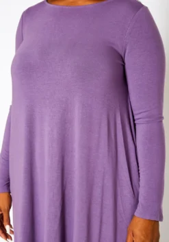 Plus Size Long Sleeve Flare Mini Dress -Asoph Fashion Shop 2021103 006 4