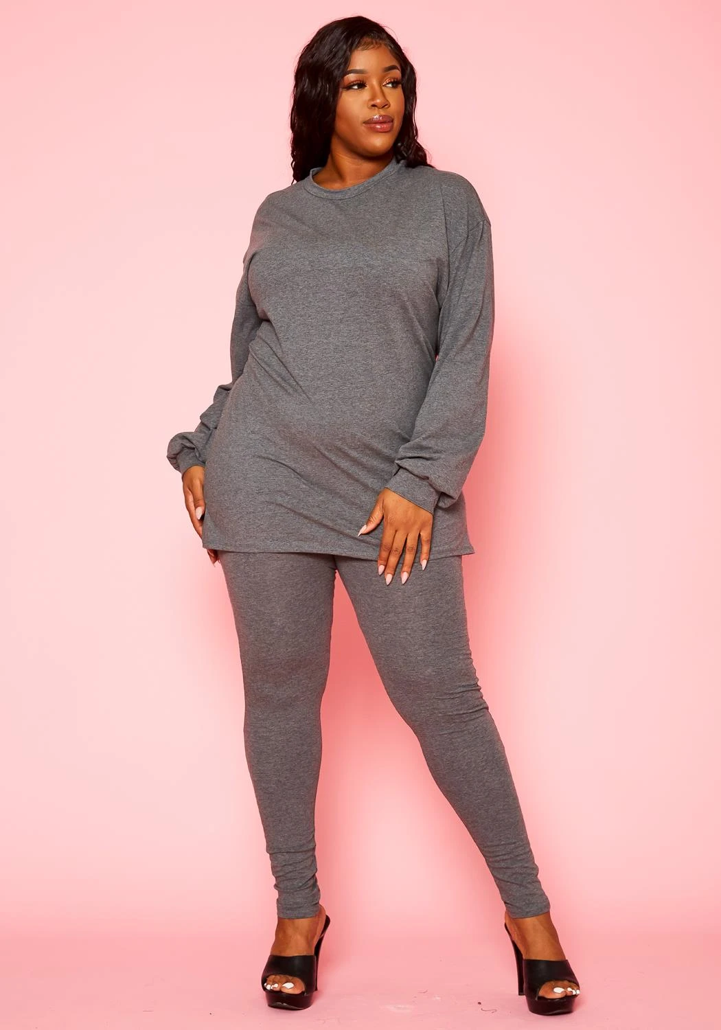 Plus Size Comfort Zone Long Sleeve And Legging Set 2 Plus Size Comfort Zone Long Sleeve And Legging Set - Image 2