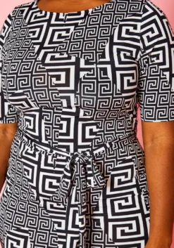 Plus Size Greek Key Print Bodycon Midi Dress 11 Plus Size Greek Key Print Bodycon Midi Dress -Asoph Fashion Shop 2021135 001 5