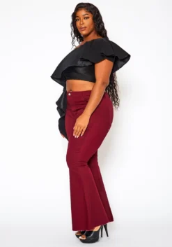 Plus Size Bell Bottom Denim Jeans -Asoph Fashion Shop 2021141 002 2