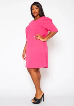 Plus Size Ruffle Short Sleeve Dress -Asoph Fashion Shop 2021144 003 3