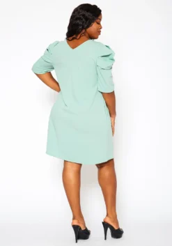 Plus Size Ruffle Short Sleeve Dress -Asoph Fashion Shop 2021144 004 3