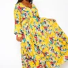 Plus Size Floral Print Flare Maxi Dress