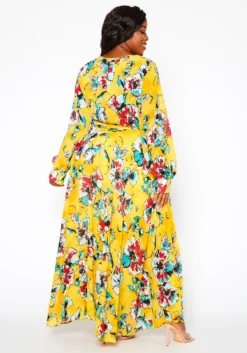 Plus Size Floral Print Flare Maxi Dress -Asoph Fashion Shop 2021146 001 4
