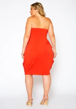 Plus Size Draped Tube Mini Dress -Asoph Fashion Shop 2021175 001 3