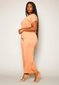 Plus Size Casual T Shirt & Flare Pants Set -Asoph Fashion Shop 2021176 004 2