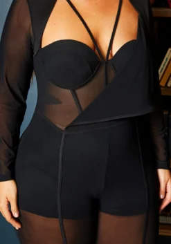 Plus Size Bustier Mesh Jumpsuit -Asoph Fashion Shop 2021201 001 4
