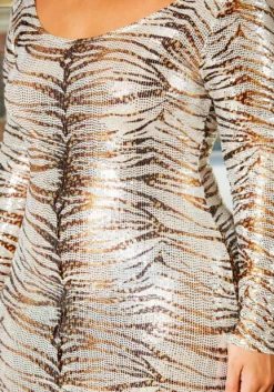 Plus Size Silver Animal Print Boydon Mini Dress -Asoph Fashion Shop 2021206 001 8