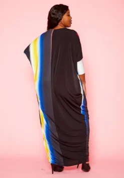 Plus Size Gradient Pattern Splice Flare Maxi Dress 9 Plus Size Gradient Pattern Splice Flare Maxi Dress -Asoph Fashion Shop 2021274 001 4