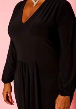 Plus Size Long Sleeve Mermaid Flare Gown -Asoph Fashion Shop 2021276 001 5