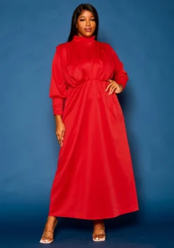 Plus Size Ruched Design Fit & Flare Maxi Dress