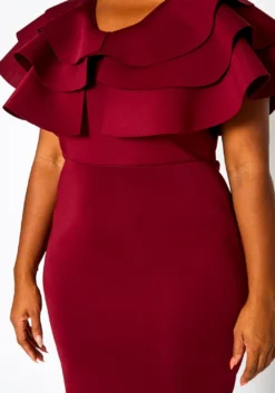 Plus Size Ruffle Hem Cocktail Dress -Asoph Fashion Shop 2021278 001 4