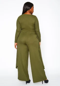 Plus Size Ribbed Knit Longline Top & Pants Set -Asoph Fashion Shop 2021298 002 3
