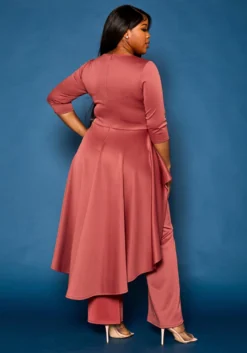 Plus Size High Low Peplum Top & Pants Set -Asoph Fashion Shop 2021307 002 4