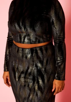 Plus Size Metallic Print Two Piece Set -Asoph Fashion Shop 2021318 001 4