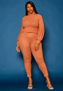 Plus Size Perfect Ribbed Knit Matching Set -Asoph Fashion Shop 2021319 002 1