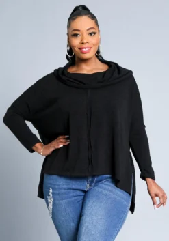 Plus Size Funnel Neck Sweater Top 7 Plus Size Funnel Neck Sweater Top -Asoph Fashion Shop 2021350 001 2