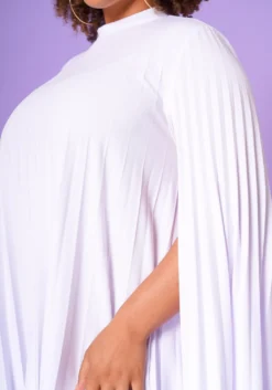 Plus Size Pleated Cape Sleeve Dress 11 Plus Size Pleated Cape Sleeve Dress -Asoph Fashion Shop 2021351 004 6