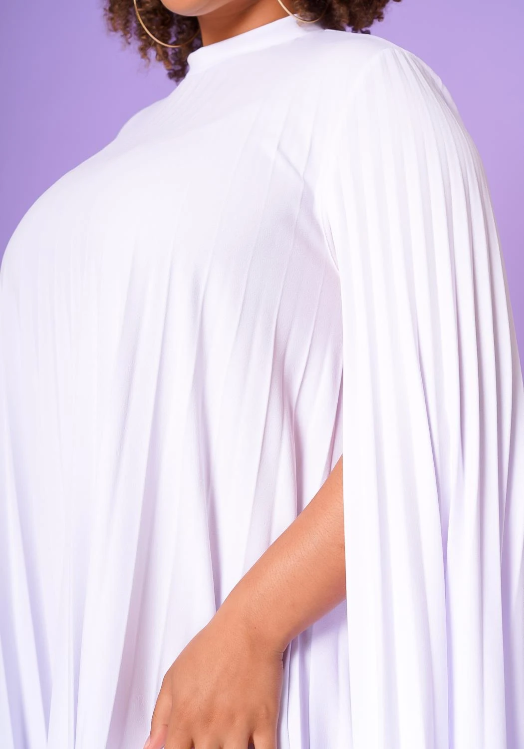 Plus Size Pleated Cape Sleeve Dress 6 Plus Size Pleated Cape Sleeve Dress - Image 6