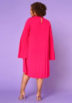 Plus Size Pleated Cape Sleeve Dress -Asoph Fashion Shop 2021351 006 5