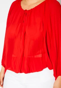 Plus Size Chiffon Dolman Sleeve Blouse -Asoph Fashion Shop 2021354 002 5