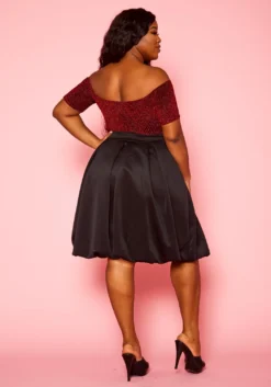 Plus Size Embellished Fit & Flare Dress -Asoph Fashion Shop 2021371 001 3