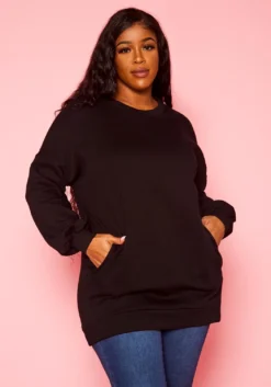 Plus Size Crew Neck Oversized Sweater -Asoph Fashion Shop 2021376 001 1