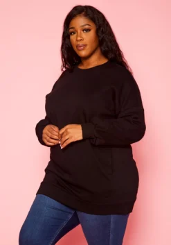 Plus Size Crew Neck Oversized Sweater -Asoph Fashion Shop 2021376 001 3