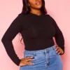 Plus Size Form Fitting Long Sleeve Bodysuit