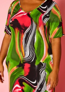 Plus Size Abstract Print Maxi Dress -Asoph Fashion Shop 2021397 001 4