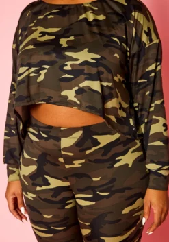 Plus Size Camo Print Lounge Set -Asoph Fashion Shop 2021405 001 4