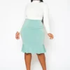 Plus Size Flare Pencil Skirt
