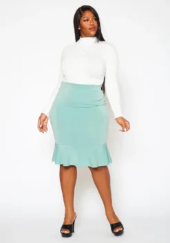 Plus Size Flare Pencil Skirt