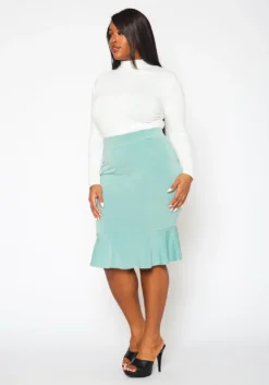 Plus Size Flare Pencil Skirt -Asoph Fashion Shop 2021410 003 3