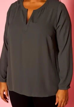 Plus Size Dotted Long Sleeve Blouse -Asoph Fashion Shop 2021421 003 6