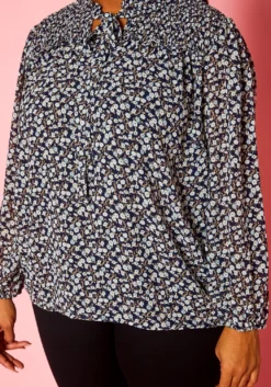Plus Size Pleione Floral Print Blouse 9 Plus Size Pleione Floral Print Blouse -Asoph Fashion Shop 2021428 001 5