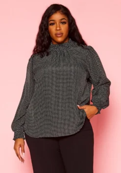 Plus Size Dainty Floral Print Blouse -Asoph Fashion Shop 2021430 001 2