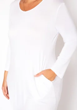 Plus Size Curved Hem Hooded Midi Dress -Asoph Fashion Shop 2022400 001 5