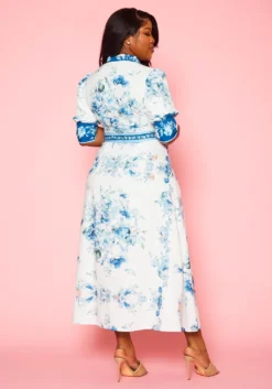 Plus Size Oriental Floral Print Maxi Dress -Asoph Fashion Shop 2022402 001 4