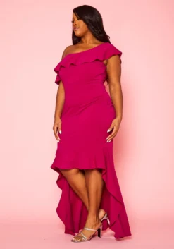 Plus Size Ruffle Trim High Low Gown 9 Plus Size Ruffle Trim High Low Gown -Asoph Fashion Shop 2022415 002 3