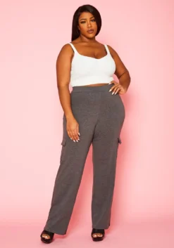Plus Size High Waist Cotton Pants